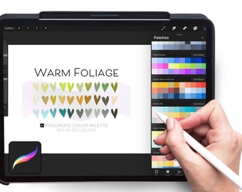 Warm Foliage Procreate Color Palette Swatches, digital download, download, Procreate palette, procreate swatches, color scheme, easy color
