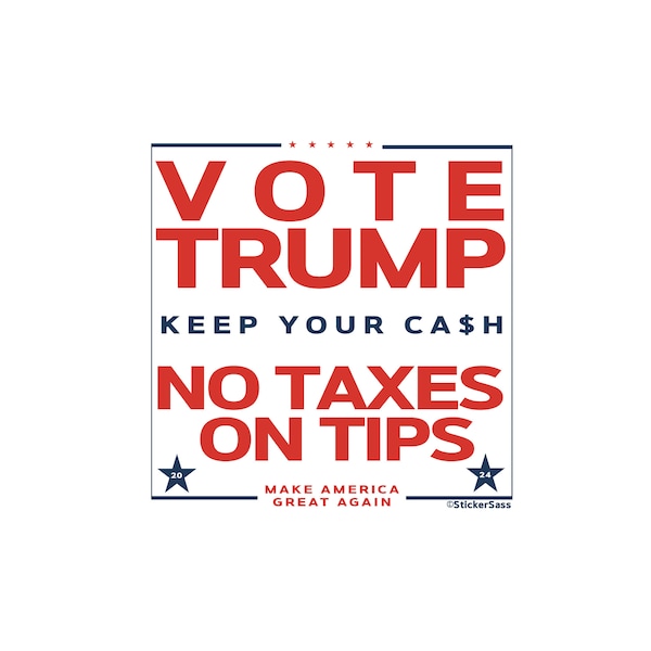 Trump No Tax Stickers Etsy