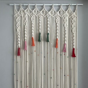 Colourful Beaded Curtain, Macrame Curtain, Room Divider, Customizable Curtain, Gift Curtain