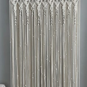 Handmade Macrame Curtain: Boho Room Divider, Wall Hanging, Custom Size
