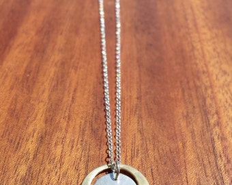 Satellite Necklace - Smooth Finish - Bronze and Sterling Silver - Hand Crafted Necklace