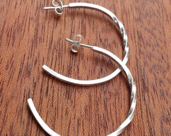 Endless Twist Hoops, Sterling Silver, Small, Hand Crafted, Hoop, Classic, Timeless, Classy, Elegant, Subtle, Traditional, Earrings