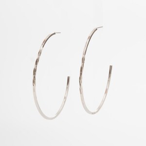 Large, Classic, Hoops, Earrings, Sterling, Silver, Twisted, Elegant, Design, Timeless Fashion, Light weight, goes with everything image 5