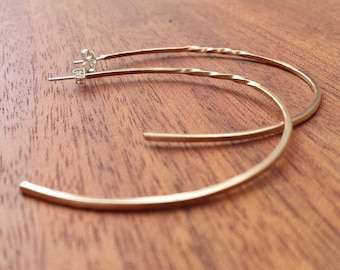 Hand crafted, Large, Hoop, Earrings, Hoops, Bronze, Sterling Silver, Light weight, Strong, Unique, Classic