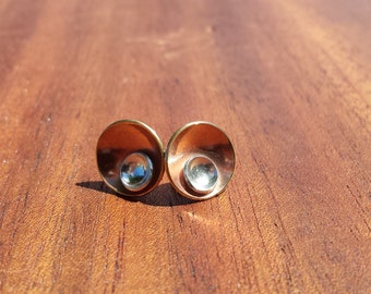 Small, Bronze, Sterling, Silver, Post, Stud, Earrings, Handcrafted, Unique, Earrings