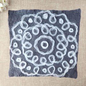 Arabic Mandala Circle Coil Flower Radiant Sun Islamic Geometric Symmetry Hand-Felted Fiber Wall Art