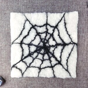 Spider Web Halloween Spooky Creepy Dark Horror Gothic Haunting Eerie Hand-Felted Fiber Wall Art