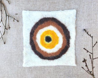Evil Eye Amulet Bullseye Target Wolf Witch Symbol Occult Geometric 8x8 Hand-Felted Wall Art