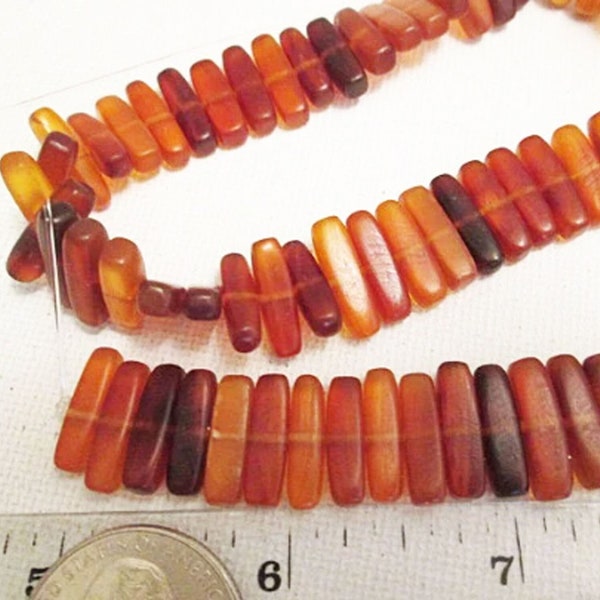 Golden Brown Horn Beads, Center Drilled Stick Beads, 15mm x 4mm, 20 count - hb13