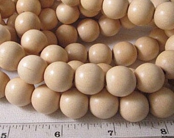 Natural Beige 16mm Round Wood Beads, 28 count - wb165