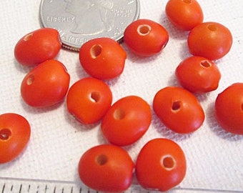 Red Saucer Beads, 10mm x 6mm, Bahay Natural Seeds, 28 count - s2