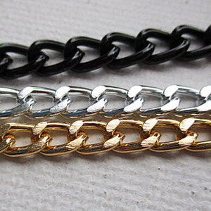 Aluminum Curb Chain, 6mm x 4mm, Open Links, 3 Color Choices, Sold per 3 feet ch164 image 7