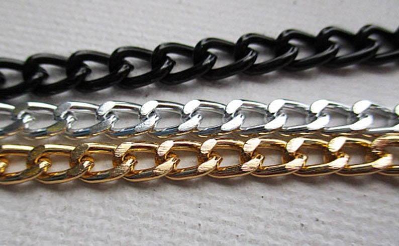 Aluminum Curb Chain, 6mm x 4mm, Open Links, 3 Color Choices, Sold per 3 feet ch164 image 7