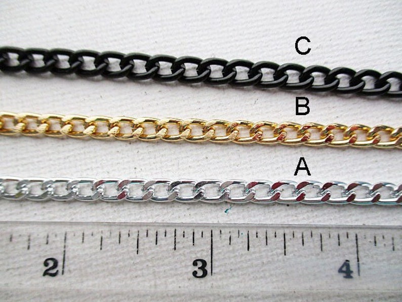 Aluminum Curb Chain, 6mm x 4mm, Open Links, 3 Color Choices, Sold per 3 feet ch164 image 1