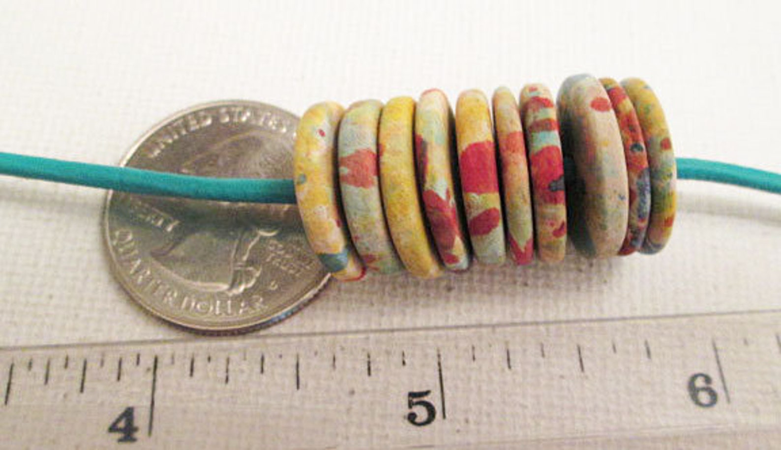 Ceramic Flat Disc Beads Multi 16mm Washer Beads Sold per 12 Etsy