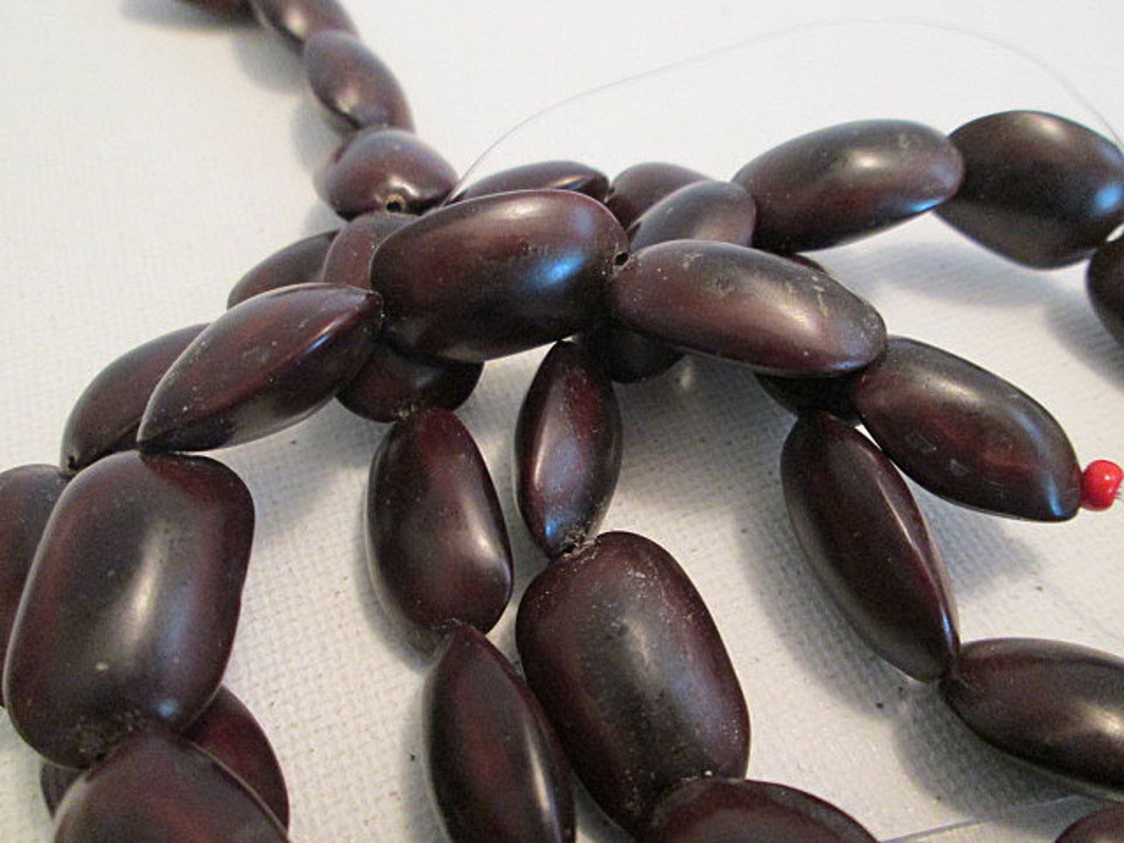 Ipil Seed Pod Beads Brown Red 20x14mm Spacer Beads Domed Etsy