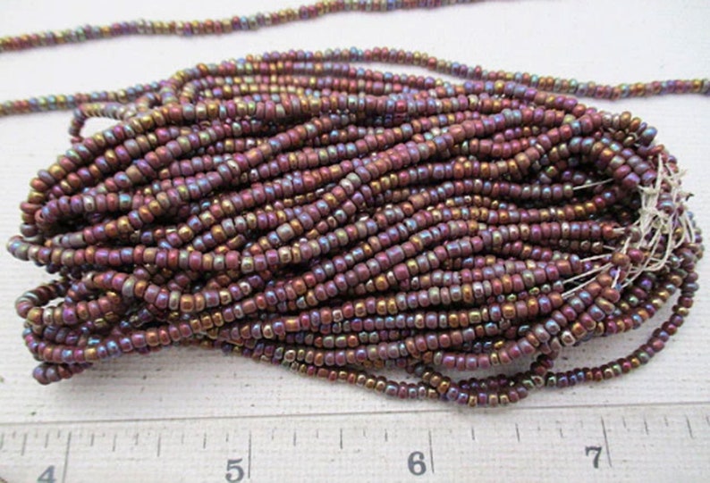 Glass Seed Beads, 10/0 Rainbow Metallic, 2-3mm, Hank 18 strands sb29 image 2