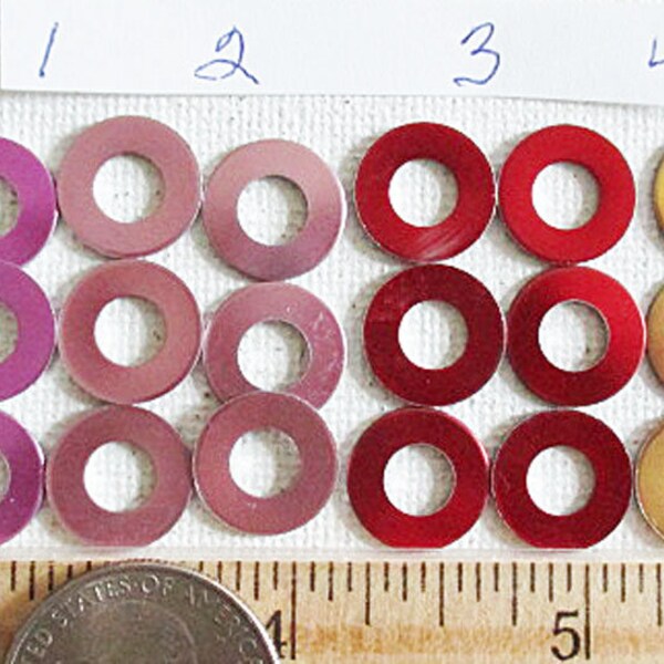 Aluminum Washers, 13x1mm Flat Rounds, Anodized Color, 20 Gauge, U Pick Color, 100 count - bm438