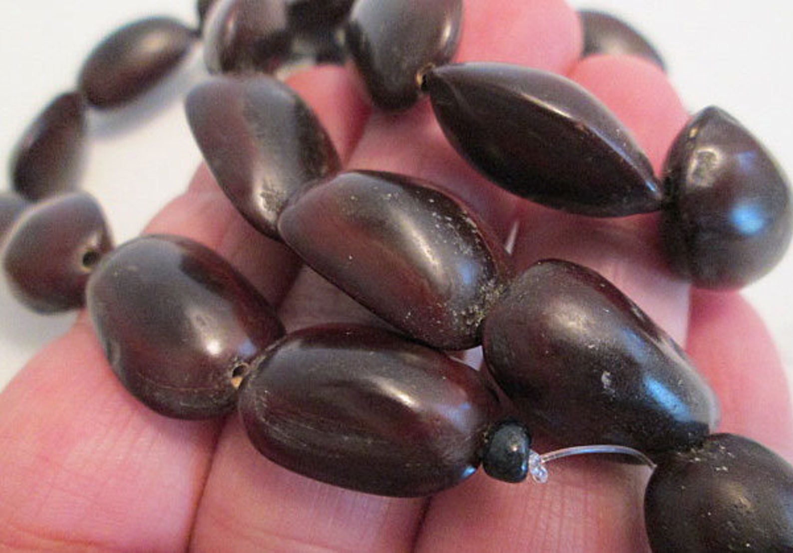 Ipil Seed Pod Beads Brown Red 20x14mm Spacer Beads Domed Etsy