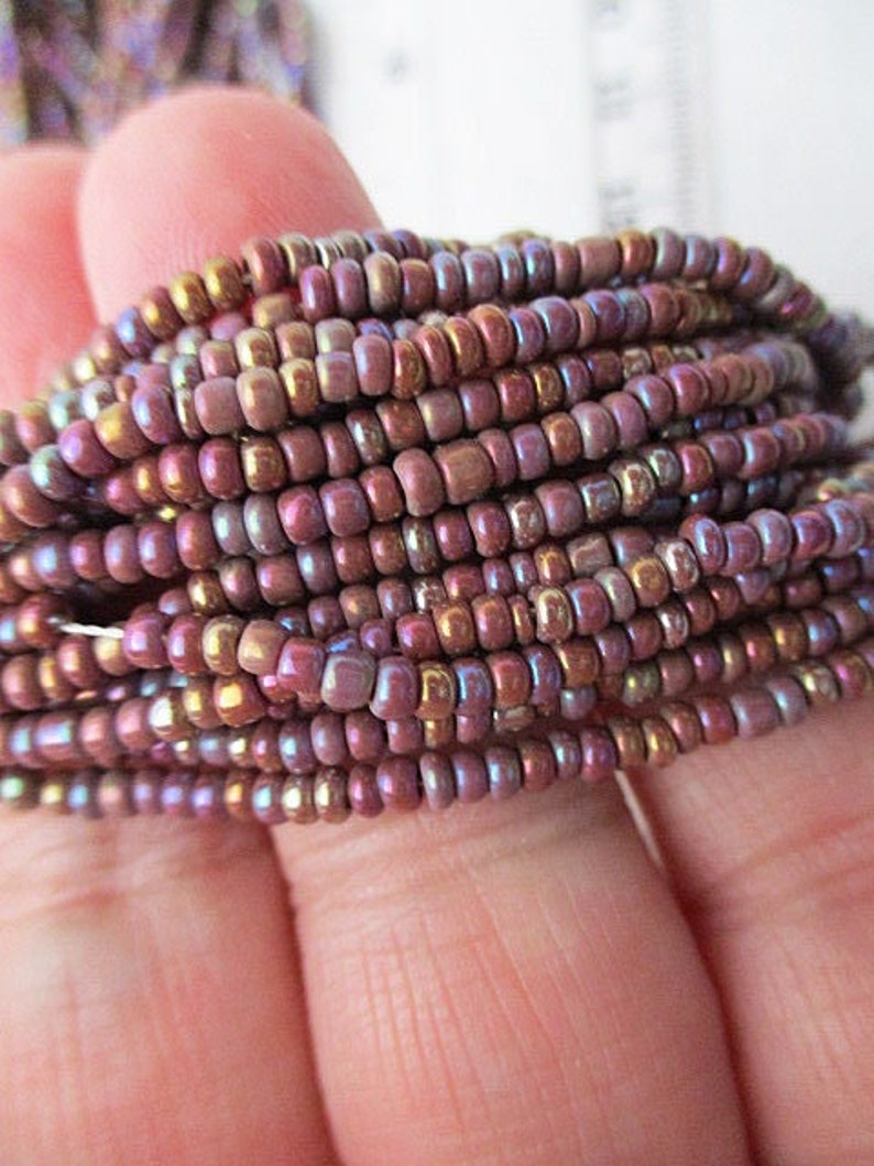 Glass Seed Beads, 10/0 Rainbow Metallic, 2-3mm, Hank 18 strands sb29 image 1