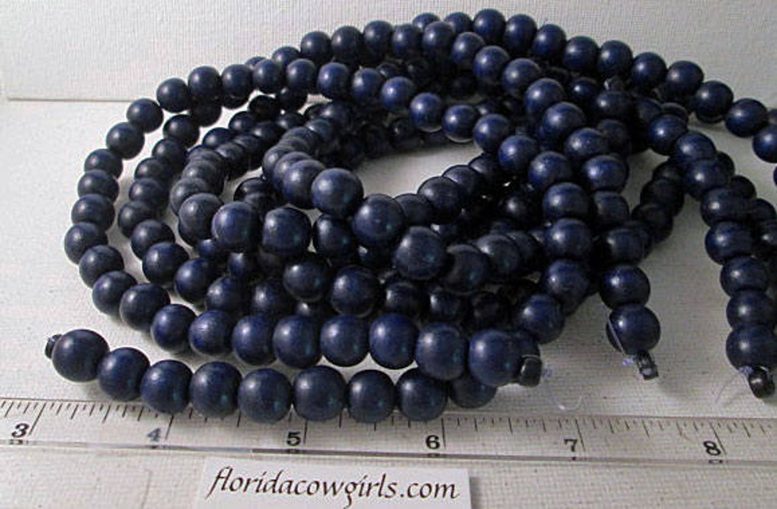 Navy Blue Wood Beads 10mm Round Beads Full Strand Wb159 Etsy