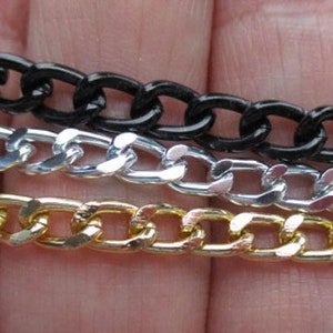 Aluminum Curb Chain, 6mm x 4mm, Open Links, 3 Color Choices, Sold per 3 feet ch164 image 6