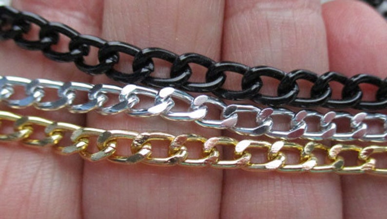 Aluminum Curb Chain, 6mm x 4mm, Open Links, 3 Color Choices, Sold per 3 feet ch164 image 6