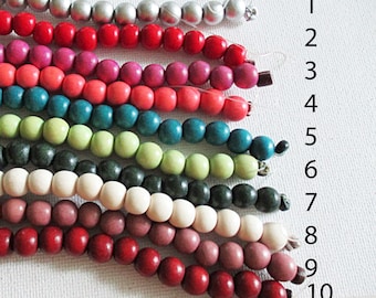 Clearance 8mm Round Beads, Wood Beads, 10 Color Choices, Full Strand - wb87