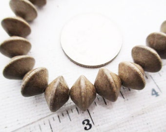 Graywood Beads, Natural Wood Saucer Beads, Bi-Cone 10mm x 8mm, 54 count - wb748