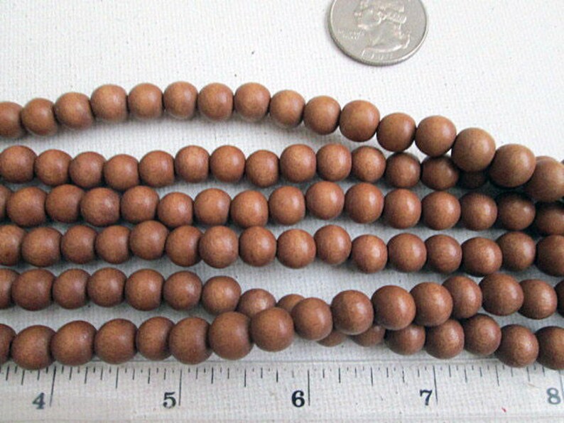 Dark Brown Abacus Natural Wood Beads 12mm Round 16 Inch Strand