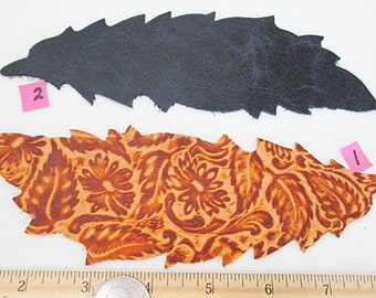 Leather Feather Shape Die Cut, 7.5 inch x 2.5 inch, No Holes, Orange or Navy, 1 count - sl54