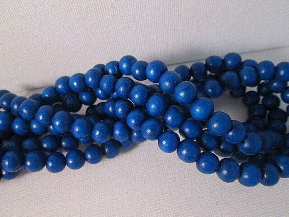 Dark Blue Wood Beads 8mm Round Beads Full Strand Wb194 - Etsy