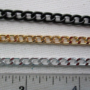 Aluminum Curb Chain, 6mm x 4mm, Open Links, 3 Color Choices, Sold per 3 feet ch164 image 2