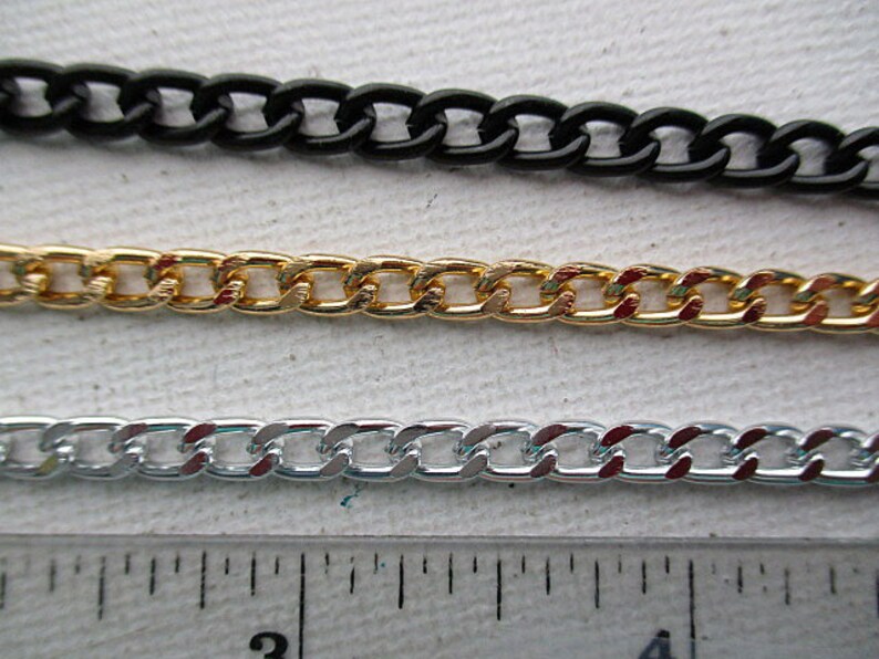 Aluminum Curb Chain, 6mm x 4mm, Open Links, 3 Color Choices, Sold per 3 feet ch164 image 2