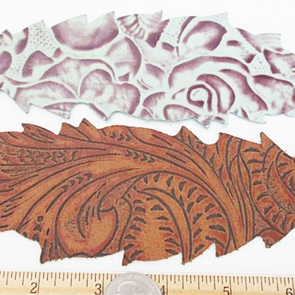 Feather Leather Shape Die Cut, 7.5 inch x 2.5 inch, No Holes, Brown or Mint, 1 count - sl53