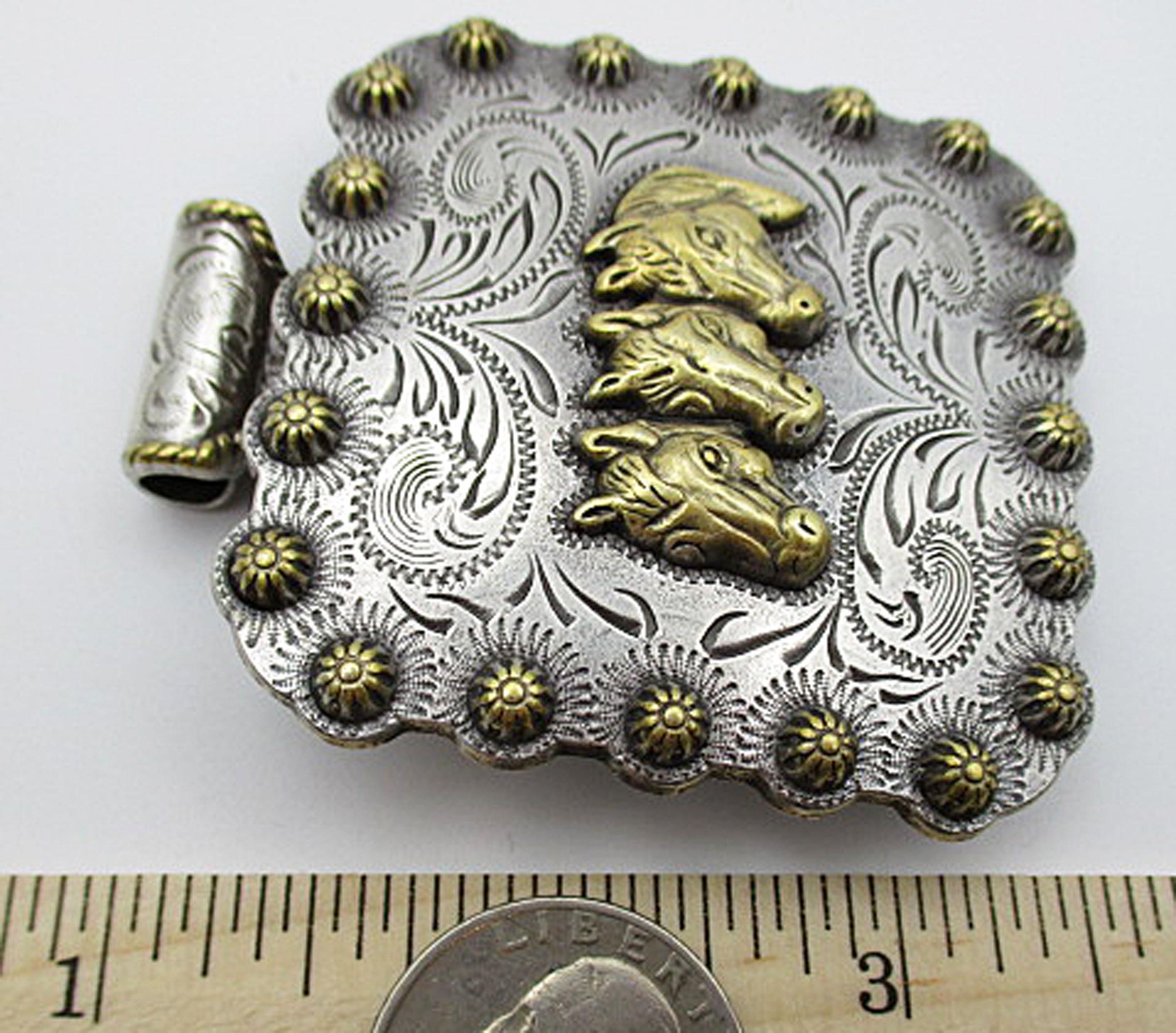 Large Concho Adapter, Antique Silver Gold, 1-3/4