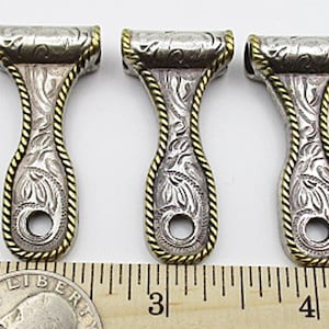 Large Concho Adapter, Antique Silver Gold, 1-3/4" with Loop - bb5-5