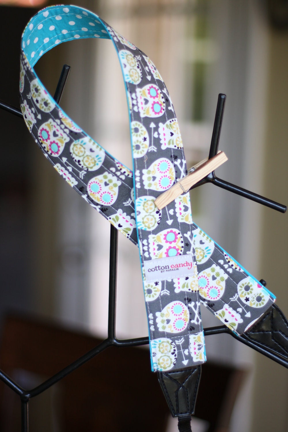 Skulls and Dots Reversible Camera Strap Etsy