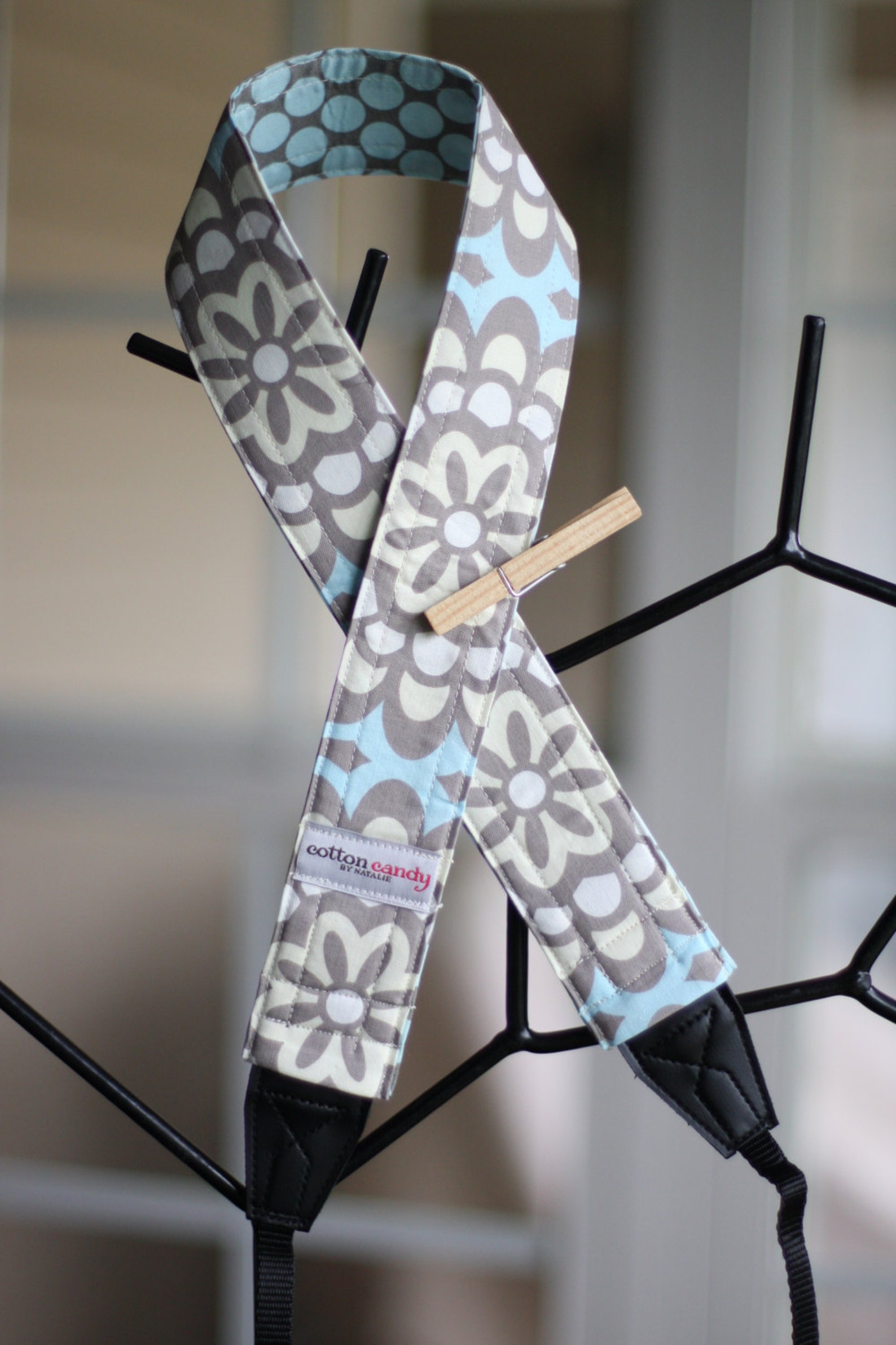 Blue Dot Blue Reversible Camera Strap Etsy