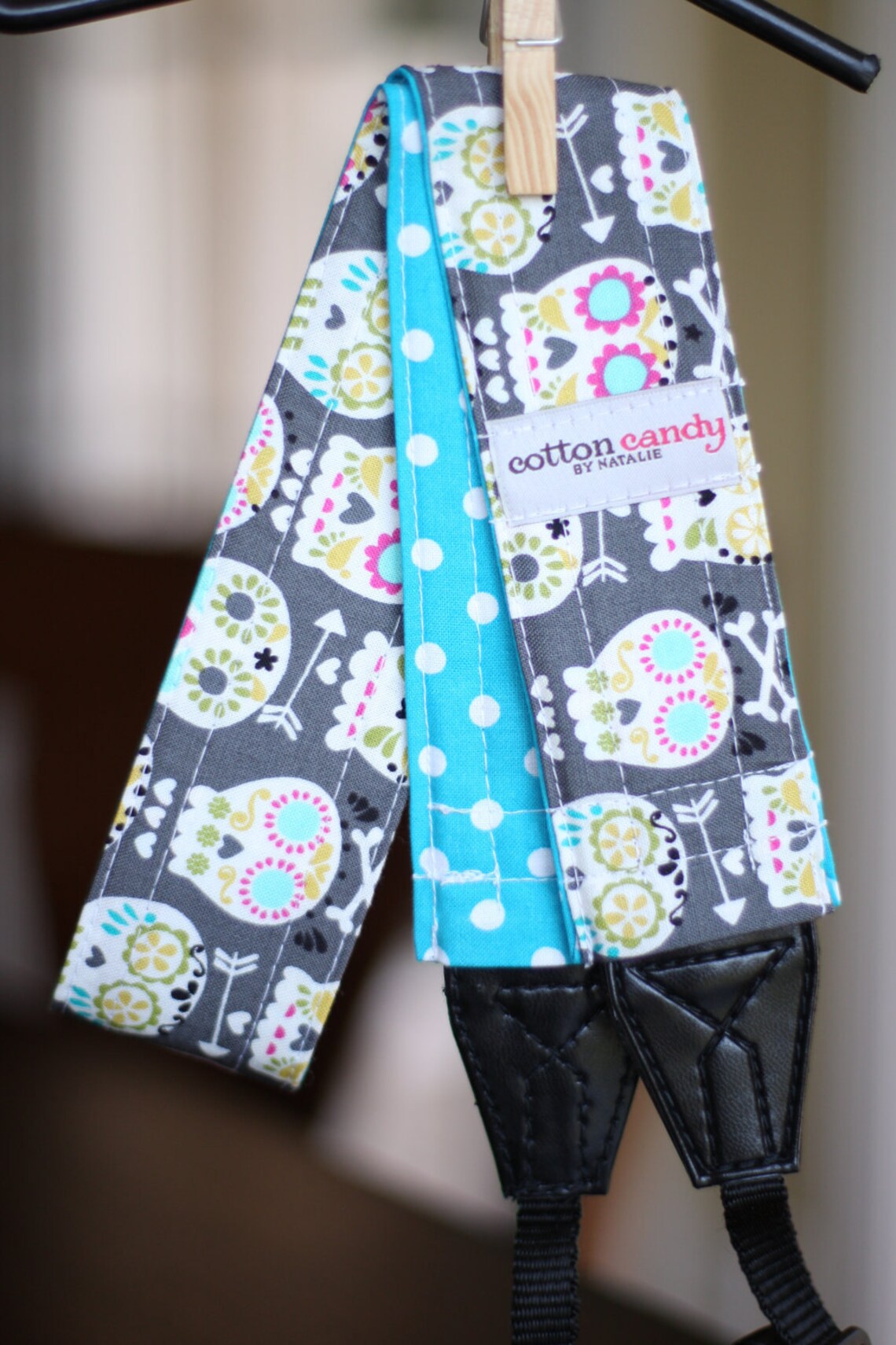 Skulls and Dots Reversible Camera Strap Etsy
