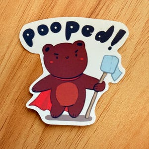 Kaputt! Aufkleber, lustiger Bärenaufkleber, niedlicher Bärenaufkleber, Tieraufkleber, wasserdichter Aufkleber