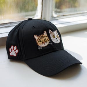 Custom EMBROIDERED Pet Hat Using Pet Photo, Personalized Dog Hat, Personalized Hat With Your Dog Photo and Name - Custom Embroidered Pet Hat