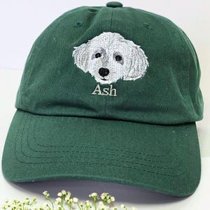 Custom Embroidered Pet Hat, Dog Portrait Hat, Cat Portrait Hat, Personalized Hat With Your Dog Photo, Vintage Hat Custom Pet, Cap Dog Hat