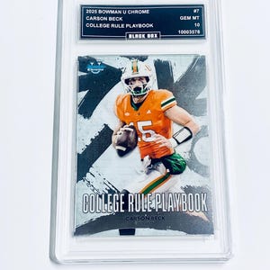 Carson Beck 2025 Bowman U Chrome College Regelbok #7 Miami Hurricanes Rookie Kort Betyg 10 bild 1