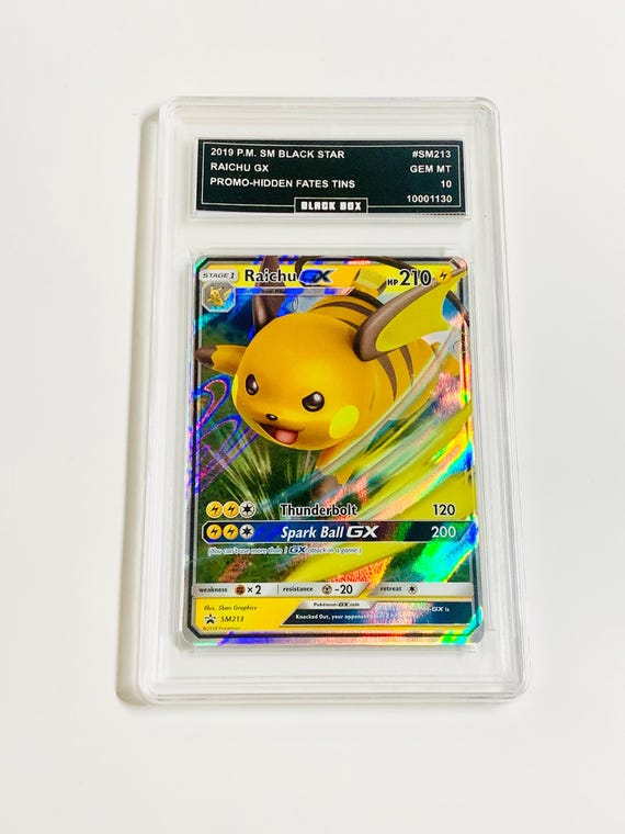 Raichu GX 2019 Pokemon Sm Black Star Promo Hidden Fates Tins #SM213 Graded  10 - Etsy
