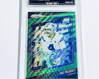 Dak Prescott 2024 Prizm Hype - Grüne Welle #1 Cowboys Benotet 10