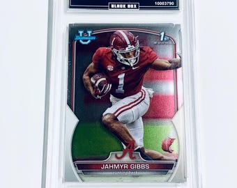 Jahmyr Gibbs 2022 Bowman Universität Chrome ProSpects 1st Bowman #82 Lions Alabama Rookie Karte Benotete 10
