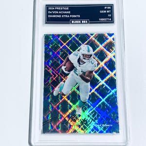 De’Von Achane 2024 Prestige Diamond Xtra Points #186 Dolphins Graderad 10