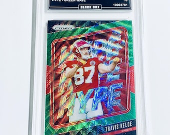 Travis Kelce 2024 Prizm Hype - Green Wave #7 Häuptlinge Benotet 10