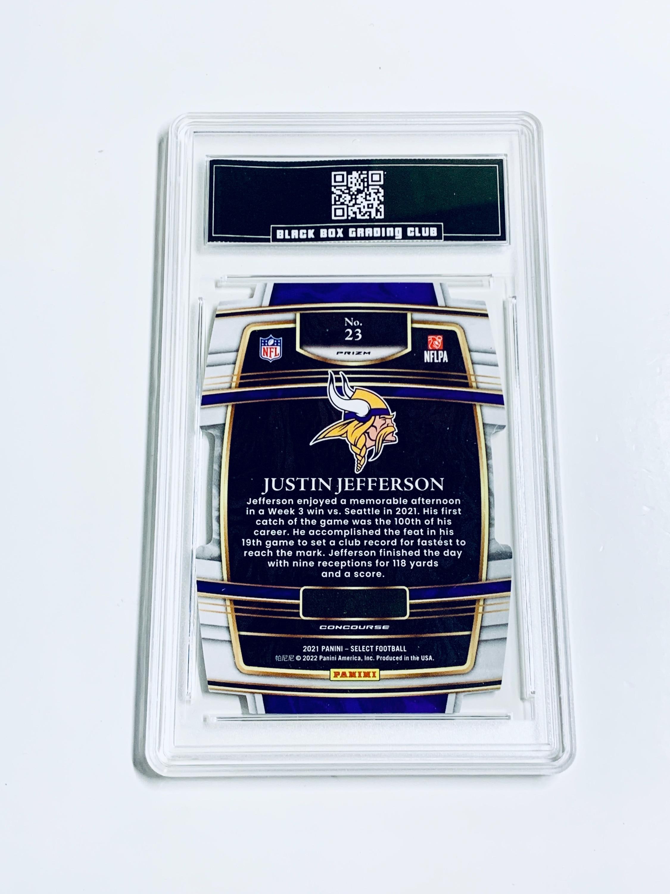 ジェームス トレカ Justin Jefferson 2021 Select Die-cut Black/gold Prizm #23 Vikings